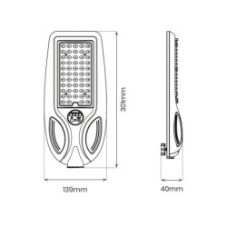 Lauko saulės LED šviestuvas Venice 50W su jutikliu ir pultu, 450lm, 4000K, IP65