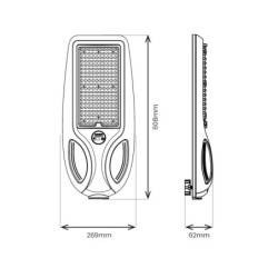 Saulės LED šviestuvas Venice 200W, 1500lm, 4000K, IP65, su judesio jutikliu, nuotoliniu valdymu
