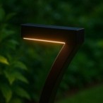 Zorro juodas įsmeigiamas sodo saulės šviestuvas 3000K IP44