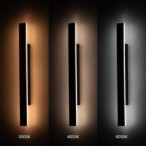 Sieninis lauko šviestuvas Wow II 11W reguliuojama spalva CCT IP54 60cm juodas