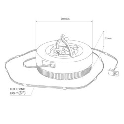 Lauko saulės LED šviestuvas EKO2530 Corda 6W, 9000K / 8m 3000K, IP44