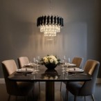 CRISTAL krištolinis sietynas 5xE14, chromas ir juoda