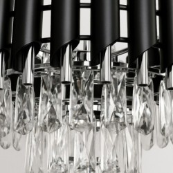 CRISTAL krištolinis sietynas 5xE14, chromas ir juoda