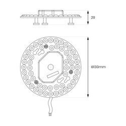 Keičiamas LED FIX modulis 12W, Ø130mm, 5CCT, magnetinis