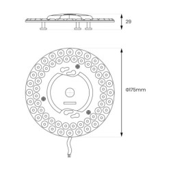 Magnetinis LED FIX modulis 24W, keičiama spalvos temp., 175mm
