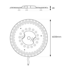 LED FIX modulis 36W, magnetinis, Ø239mm, pasirenkama spalvos temperatūra