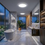LED lubinis šviestuvas HUGO 42W 3CCT, reguliuojama galia, IP54, baltas
