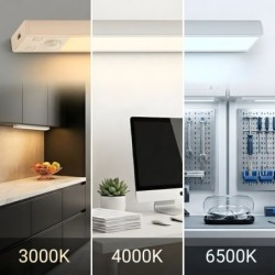 Viro LED spintelės šviestuvas su judesio jutikliu, įkraunamas, 30cm, 3CCT, 2vnt.
