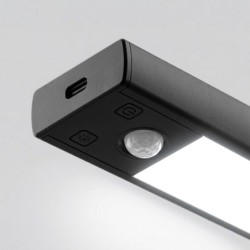 Viro įkraunamas spintelės LED šviestuvas su judesio jutikliu, 20cm, juodas (2 vnt.), 1W, 3CCT