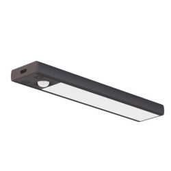 Viro įkraunamas spintelės LED šviestuvas su judesio jutikliu, 20cm, juodas (2 vnt.), 1W, 3CCT