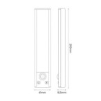 Viro įkraunamas spintelės LED šviestuvas su judesio jutikliu, 20cm, juodas (2 vnt.), 1W, 3CCT