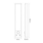 Viro įkraunamas spintelės LED šviestuvas 30cm, su judesio jutikliu, 3 spalvos, 2 vnt., juodas