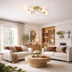 Elegantiškas lubinis šviestuvas KING GOLD, auksinis, 4x E27