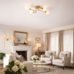 Elegantiškas lubinis šviestuvas KING GOLD, auksinis, 4x E27