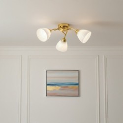 CLARA GOLD lubinis šviestuvas, 3x E27, aukso spalvos, glamour stiliaus