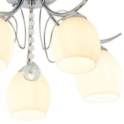 Elegantiškas ELLA 5x E27 chromuotas lubinis šviestuvas su krištolu