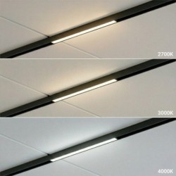 SLIM5 magnetinis LED šviestuvas 10W 48V, pritemdomas CCT, juodas