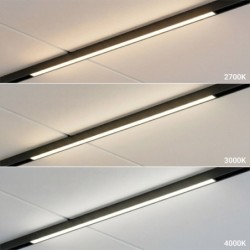 SLIM5 magnetinis šviestuvas 5mm, 20W, 48V, CCT, pritemdomas, juodas