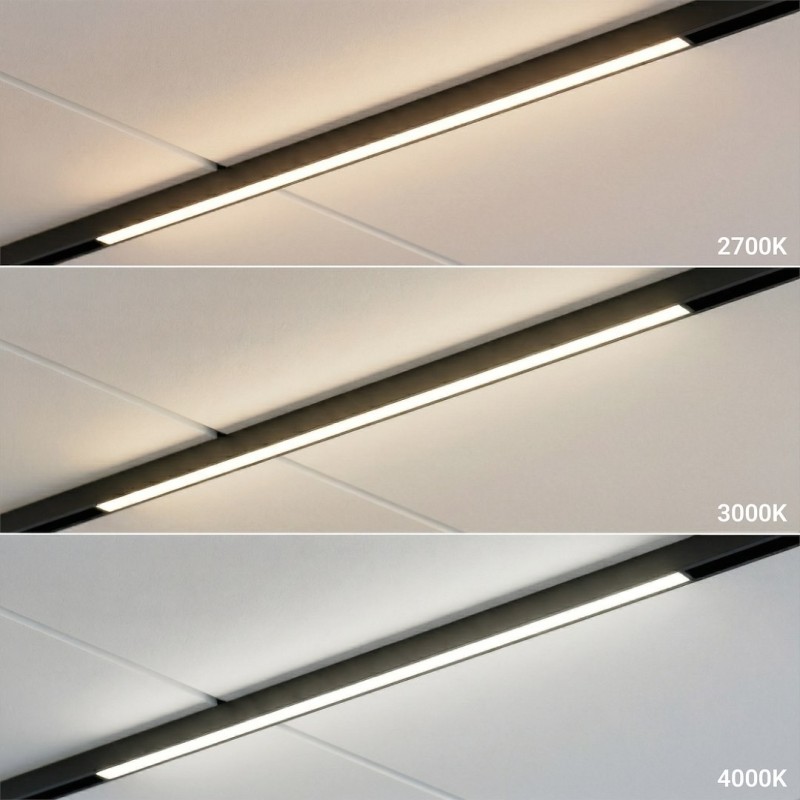 SLIM5 magnetinis šviestuvas 5mm, 20W, 48V, CCT, pritemdomas, juodas