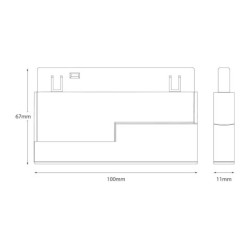 SLIM5 Magnetinis LED šviestuvas 5W, 48V, 2700-4000K, pritemdomas, juodas