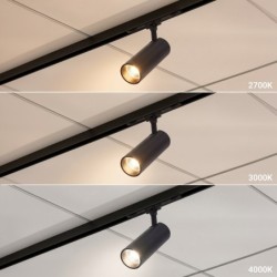 Magnetinis LED šviestuvas SLIM5 10W 48V, CCT reguliuojamas, pritemdomas, juodas