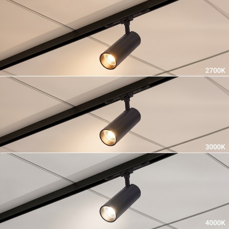 Magnetinis LED šviestuvas SLIM5 10W 48V, CCT reguliuojamas, pritemdomas, juodas