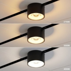 SLIM5 5mm magnetinis LED šviestuvas 7W 48V CCT Pritemdomas Juodas