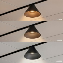SLIM5 7W magnetinis LED prožektorius, CCT, pritemdomas, juodas