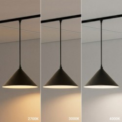 Magnetinis pakabinamas LED šviestuvas kūgio formos SLIM5 7W 48V CCT pritemdomas, juodas