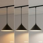 Magnetinis pakabinamas LED šviestuvas kūgio formos SLIM5 7W 48V CCT pritemdomas, juodas