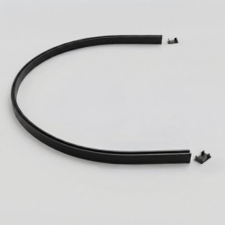 SLIM5 48V Magnetinis Pusapvalis Bėgelis, Paviršinis, Juodas, 5mm, 60cm