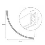 SLIM5 Paviršinis magnetinis kampinis bėgelis 48V, juodas, R30cm