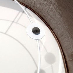 MARSHALL lubinis šviestuvas 3xE27, Ø50cm, rotango, baltas/rudas