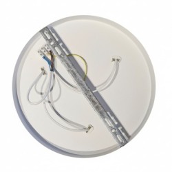 MARSHALL lubinis šviestuvas 3xE27, Ø50cm, rotango, baltas/rudas