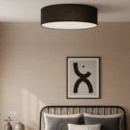 MARSHALL lubinis šviestuvas 3xE27, Ø50cm, baltas su rotangu
