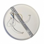 MARSHALL lubinis šviestuvas 3xE27, Ø50cm, baltas su rotangu