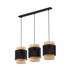 Pakabinamas šviestuvas BOHO 3xE27 JUODA