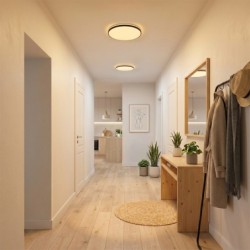 LED Plafonas HUGO 12-24W, 3CCT (3000-6500K), IP54, Juodas lubinis šviestuvas