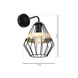 Sieninis šviestuvas CLIFF BLACK 1xE27