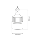 5x Pakraunamas LED šviestuvas Bulb 10W 4000K USB 5V