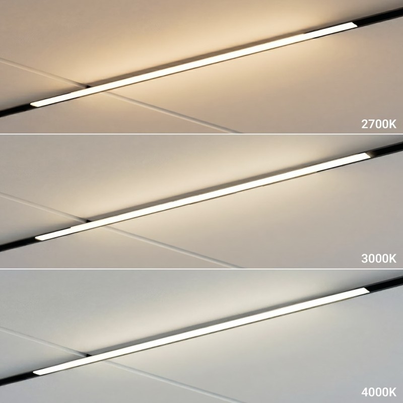 48V Magnetinis 5mm linijinis šviestuvas 20W CCT 2m, pritemdomas, baltas