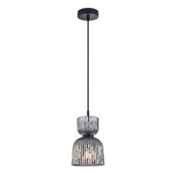Pakabinamas šviestuvas Balme 1xE27 Juoda, Pilka (PND-3619-1-BK-SG)