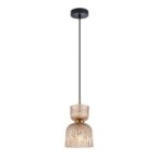 Pakabinamas šviestuvas Balme 1xE27 Juoda, Gintaro (PND-3619-1-BRO-AMB)