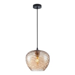 Pakabinamas šviestuvas Bresco 1xE27 Juoda, Gintaro (PND-3033-1-BRO-AMB)