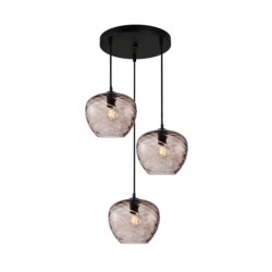 Pakabinamas šviestuvas Bresco 3xE27 Juoda, Ruda (PND-3033-3A-BK-CF)