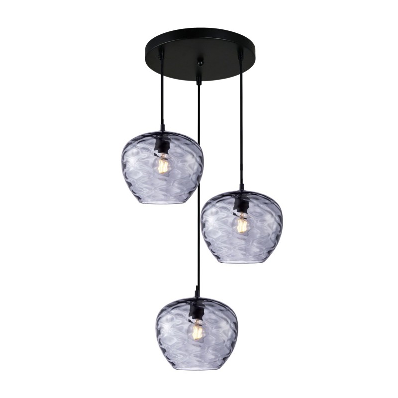 Pakabinamas šviestuvas Bresco 3xE27 Juoda, Mėlyna (PND-3033-3A-BK-SG)