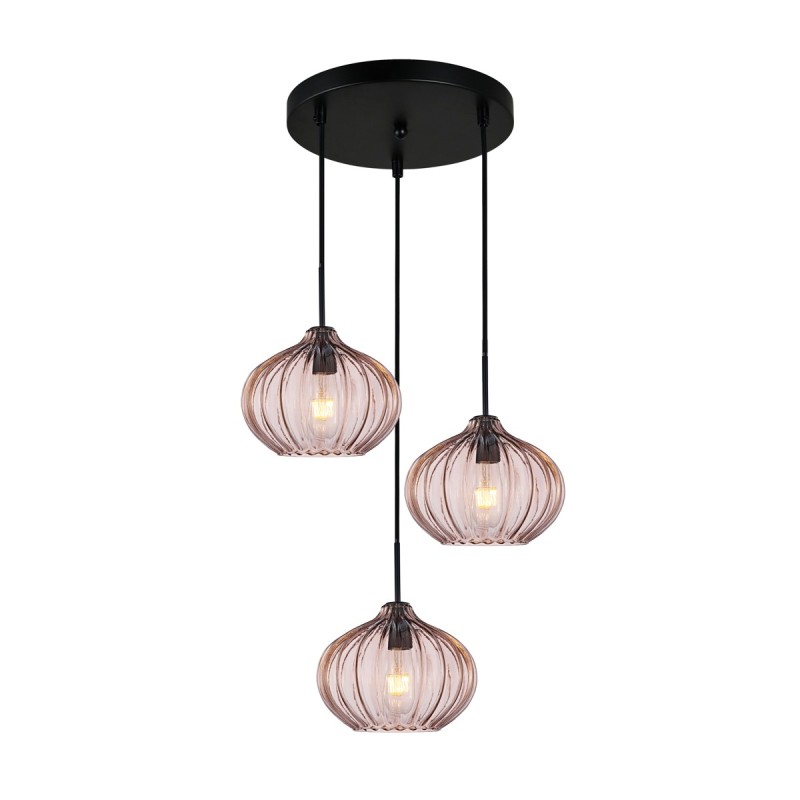 Pakabinamas šviestuvas Pansol 3xE27 Juoda (PND-2940-3AS-BK-CF)
