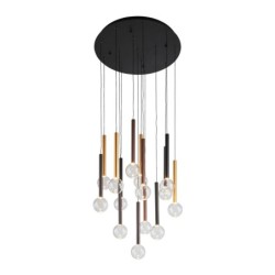 Pakabinamas šviestuvas Alinos LED 58W 3000K Juoda, Aukso, Vario (PND-24019-14A-BK)