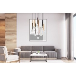 Pakabinamas šviestuvas Alinos LED 58W 3000K Juoda, Aukso, Vario (PND-24019-14A-BK)