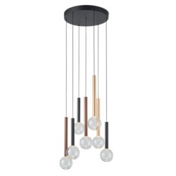 Pakabinamas šviestuvas Alinos LED 28W 3000K Juoda, Aukso, Vario (PND-24019-7A-BK)